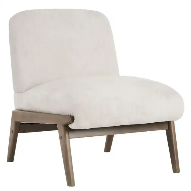Lisson Accent Chair in Beige and Walnut