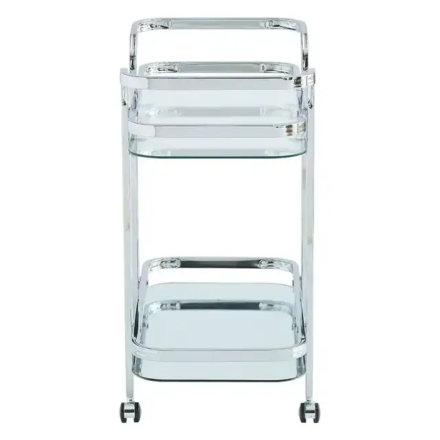 Zedd 2-Tier Bar Cart in Chrome