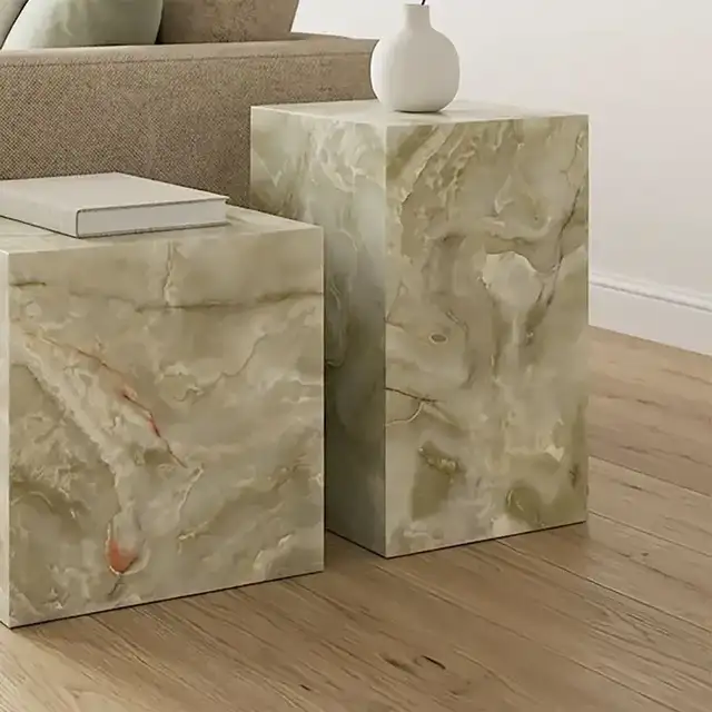 Artemis Tall Accent Table in Jade Onyx