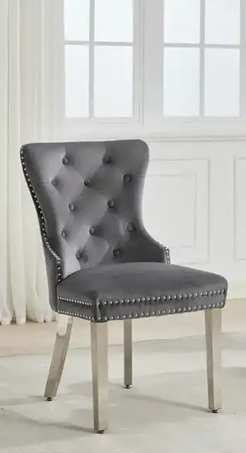 C 1245 - Chair (Grey Velvet) — 1 Chair