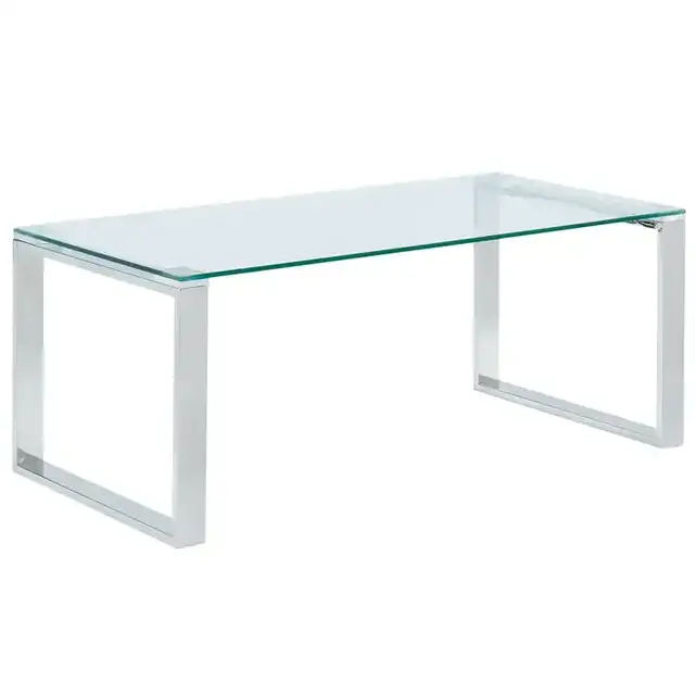 Zevon Rectangular Coffee Table in Silver