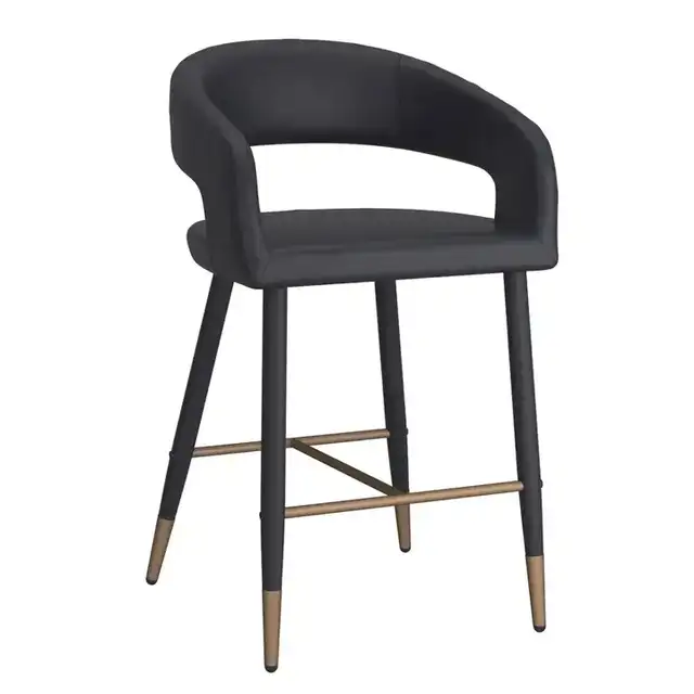 Crimson 26" Counter Stool, Set of 2 in Black and Black