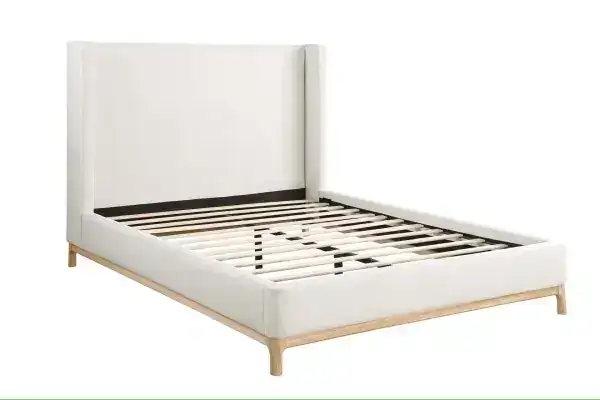 KING BED FRAME - BEIGE