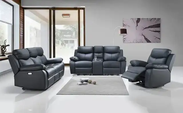 IF 8120 (Black Leather Match) - 3Pc Power Recliner Set