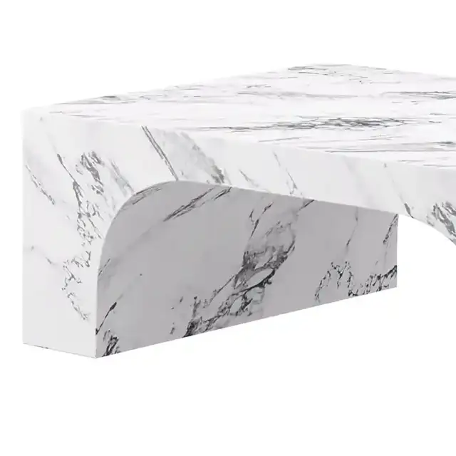 Atticus Rectangular Coffee Table in Bulgari White