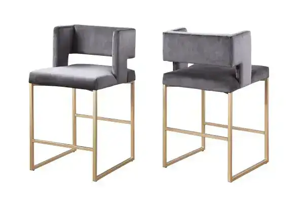 COUNTER STOOL, SET OF 2, GREY
