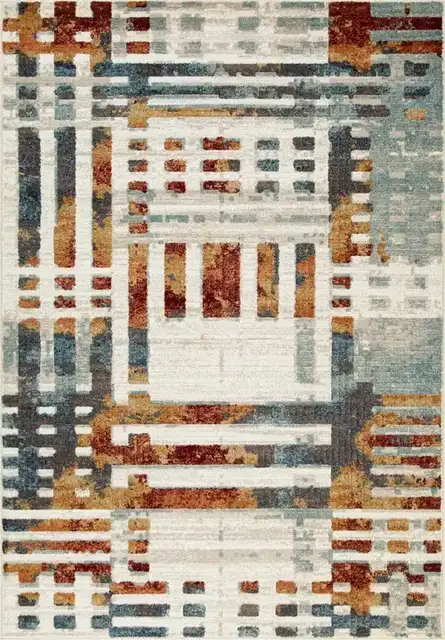 5 X 8 AREA RUG - CREAM/GREY/BROWN