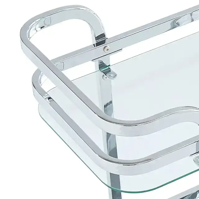 Zedd 2-Tier Bar Cart in Chrome