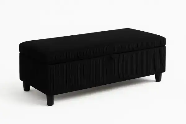 STORAGE OTTOMAN - BLACK (OPEN BOX