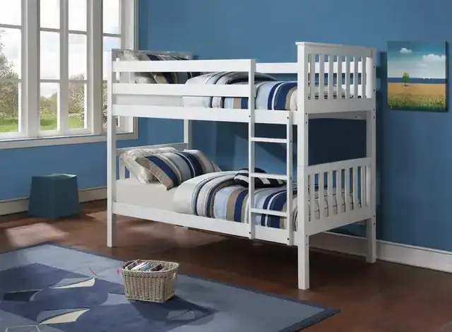 B 101 Single/Single Bunk Bed - White