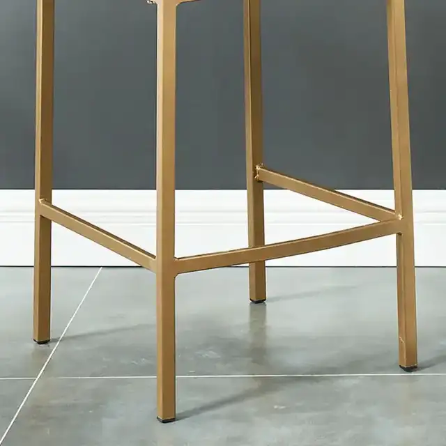 Diego 26" Counter Stool, Set of 2 in Black and Aged Gold