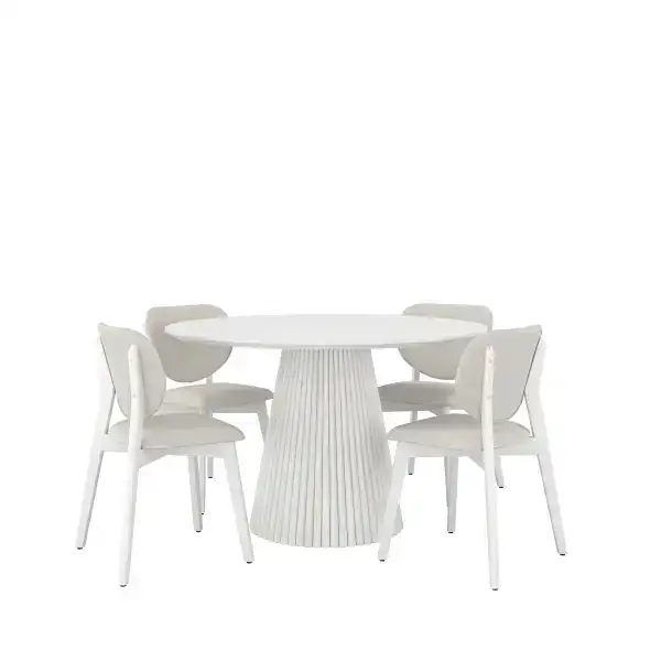 5-PIECE DINNG SET - WHITE WASH