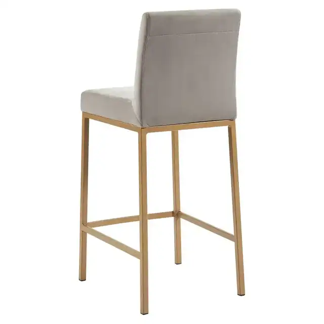 Diego 26" Counter Stool, Set of 2 in Grey and Aged Gold