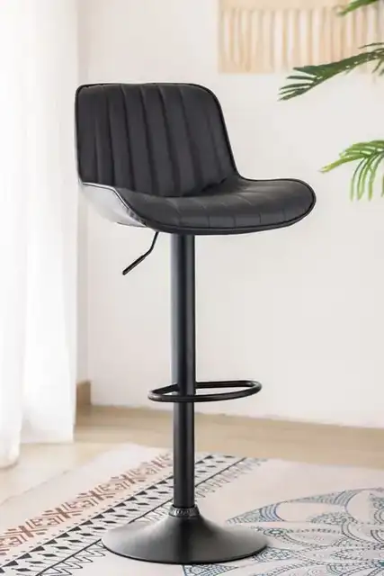 ST 7820 - Bar Stool - Black PU