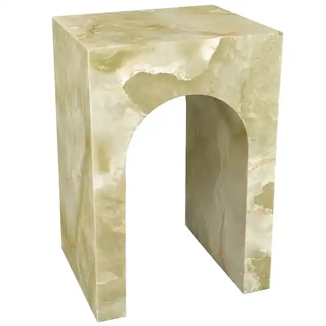 Atticus Square Accent Table in Jade Onyx