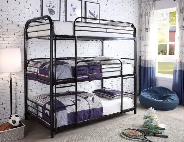 B 503 - S/S 3-Level Bunk Bed (Black)