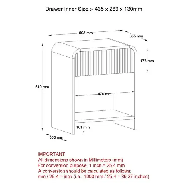 Amoli 1 Drawer Accent Table in Natural