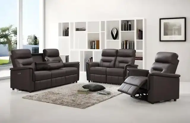 IF 8140 (Brown Leather Match) - 3Pc Power Recliner Set