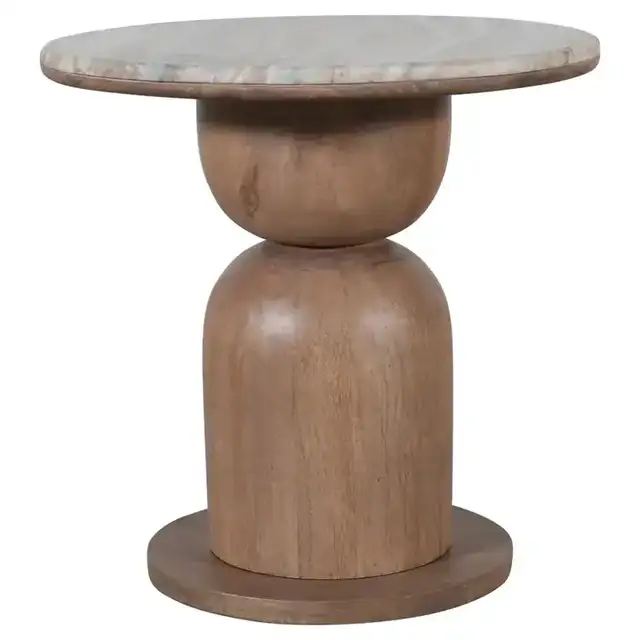 Martina Round Accent Table in Walnut