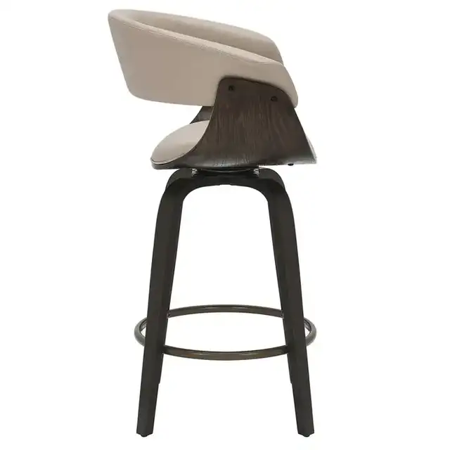 Holt 26" Counter Stool with Swivel, Set of 2 in Mushroom and Walnut
