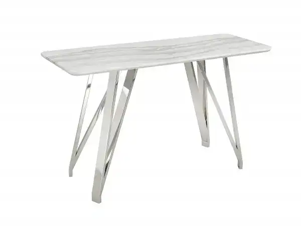 SOFA TABLE - WHITE/SILVER