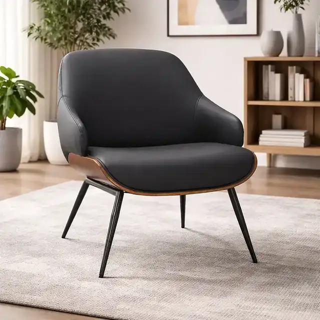 Umber Accent Chair in Black and Walnut