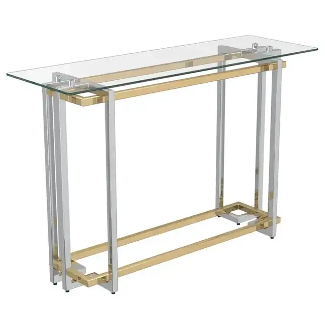 Florina Console Table, 47.25" in Silver and Gold
