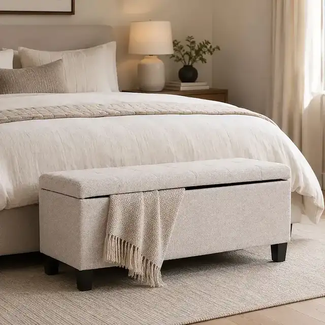 Sonos Storage Ottoman Bench in Oat