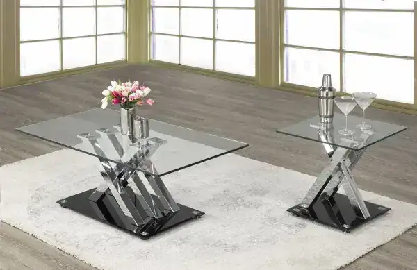 COFFEE TABLE - SILVER/BLACK