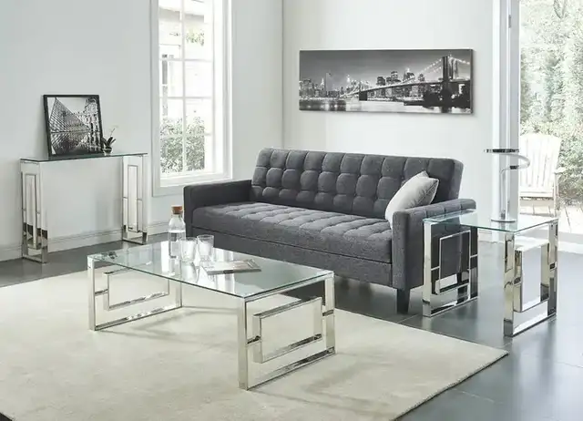 Eros Rectangular Coffee Table in Silver