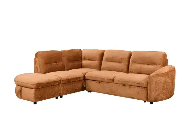 LHF SECTIONAL SLEEPER - BURNT ORANGE