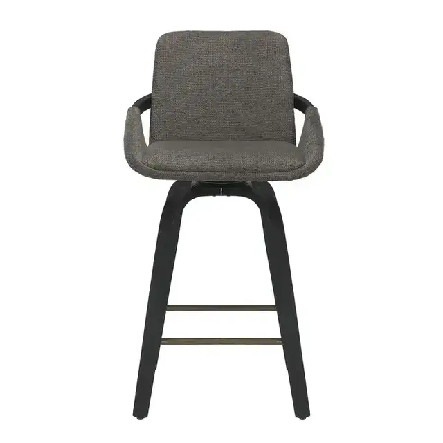 Parker 26" Counter Stool with Swivel, Set of 2 in Charcoal and Black