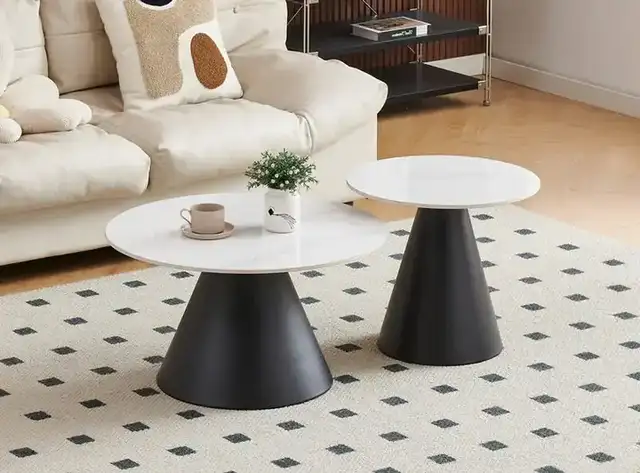 IF 2200 - 2Pc Coffee Tbl Set (Snowy White Stone)