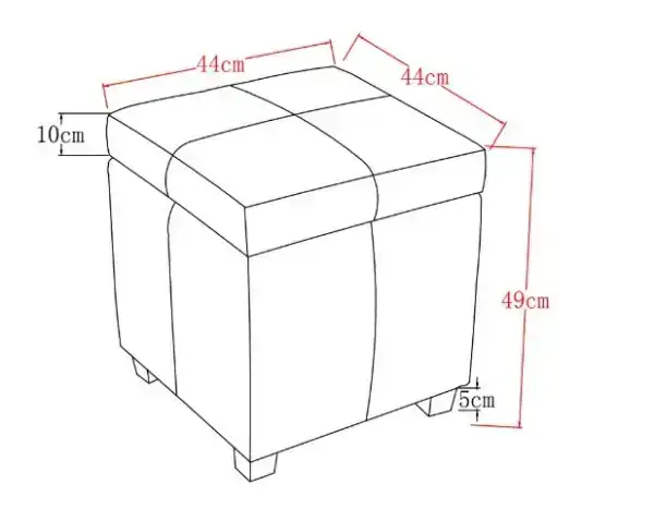 STORAGE OTTOMAN - GREY