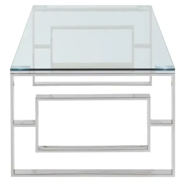 Eros Rectangular Coffee Table in Silver