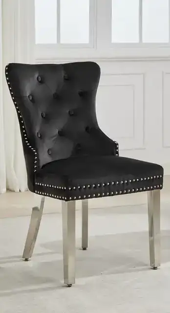 C 1246 - Chair (Black Velvet) — 1 Chair