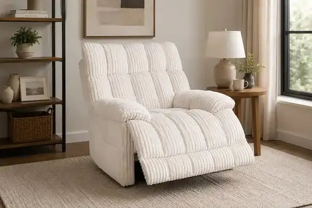 IF 6125 - Recliner (White) *Bluetooth Audio*