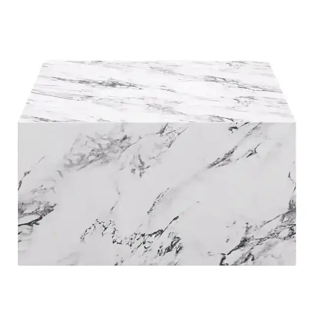 Atticus Rectangular Coffee Table in Bulgari White