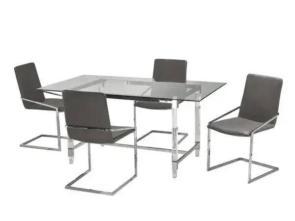 5-PIECE DINING SET - GREY