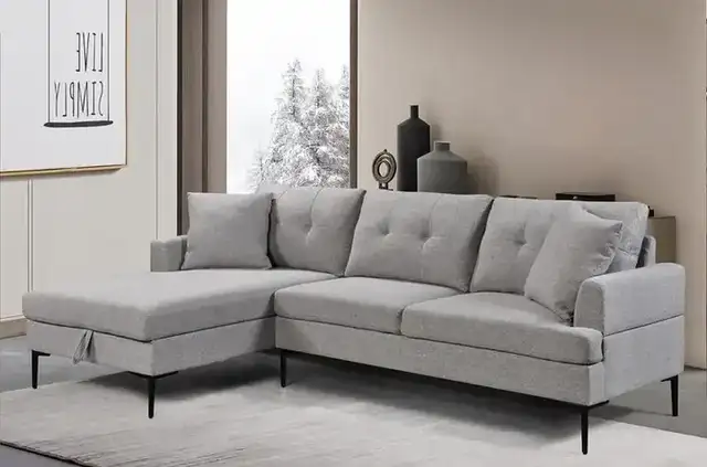 IF 9060 - LHF Sectional (Grey Fabric)