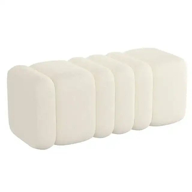 Rigel Large Ottoman Bench in Ivory
