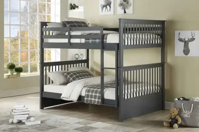 B 123 Double/Double Bunk Bed - Grey