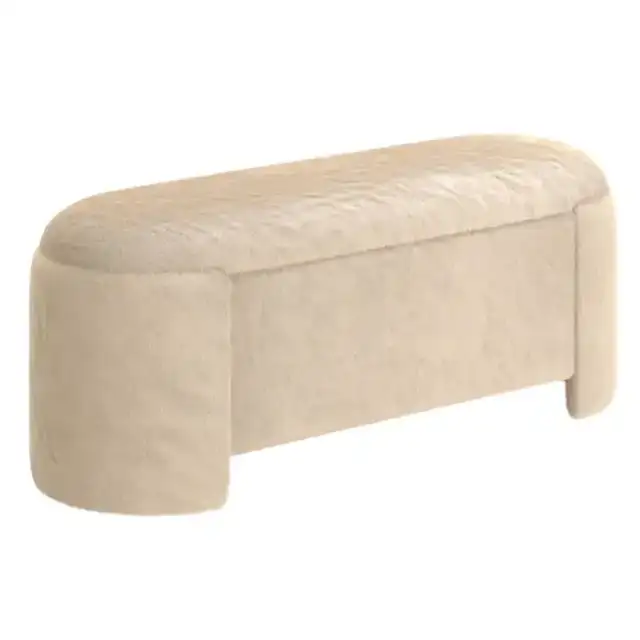Selene Storage Ottoman in Dark Beige