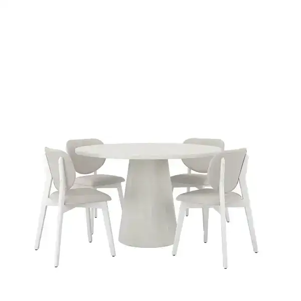 5-PIECE DINING SET - WHITE VIGO
