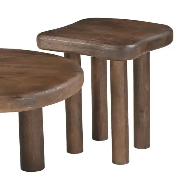 Zaloa Organic Accent Table in Dark Walnut