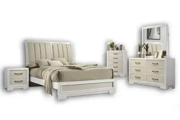 QUEEN 8-PIECE BEDROOM SET - WHITE