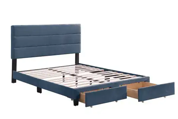 FULL PLATFORM STORAGE BED - BLUE