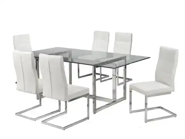 7-PIECE DINING SET- WHITE