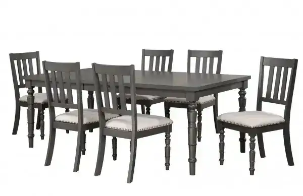 7-PIECE DINING SET - GREY