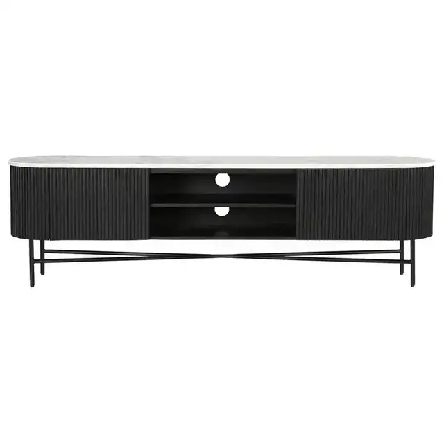 Reyna Media Cabinet, 71" in Black and White